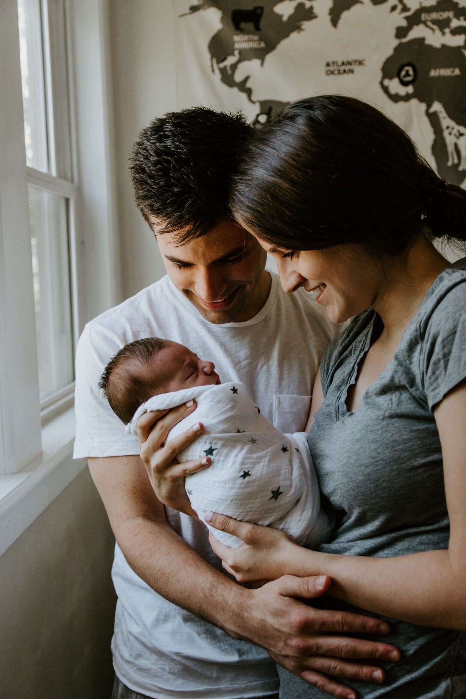 Happy parents with their baby 